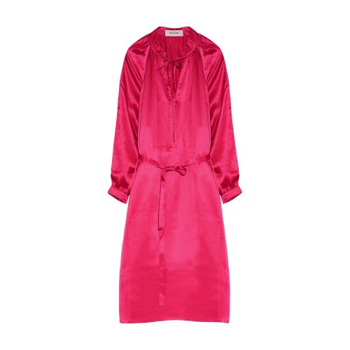 Yves Salomon Long Sleeve Dress In Silk Satin