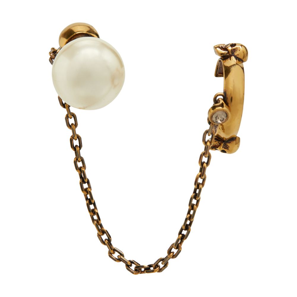 Alexander McQueen Pearl and Skull ear cuff