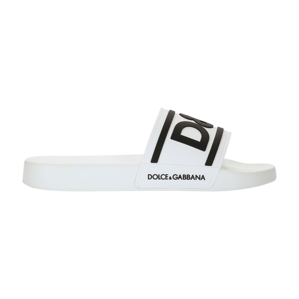 Dolce & Gabbana Rubber beachwear sliders with DG logo