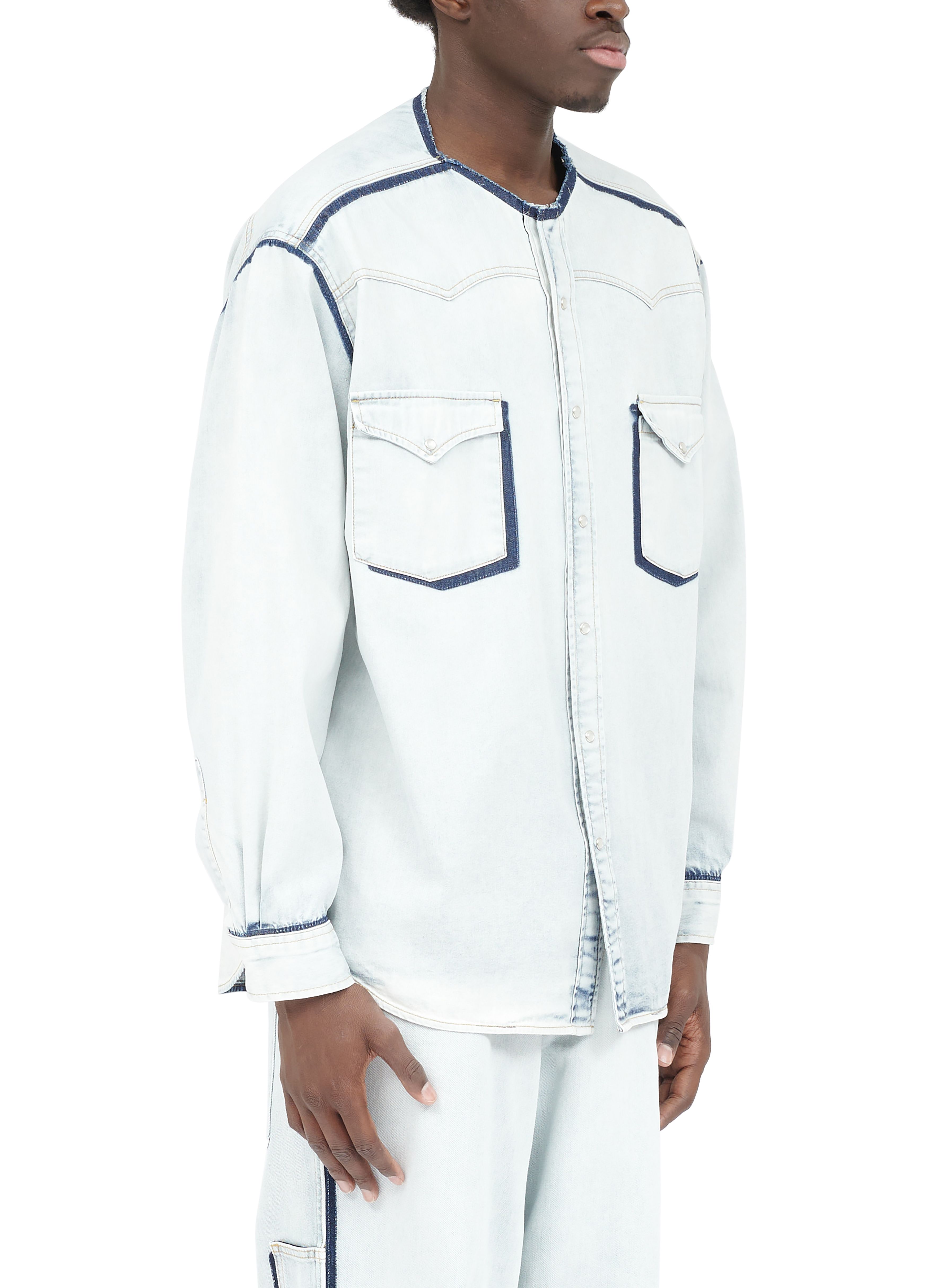 Maison Margiela Collarless denim shirt