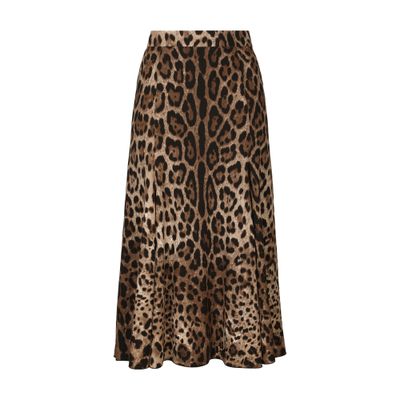 Dolce & Gabbana Leopard-print cady circle skirt