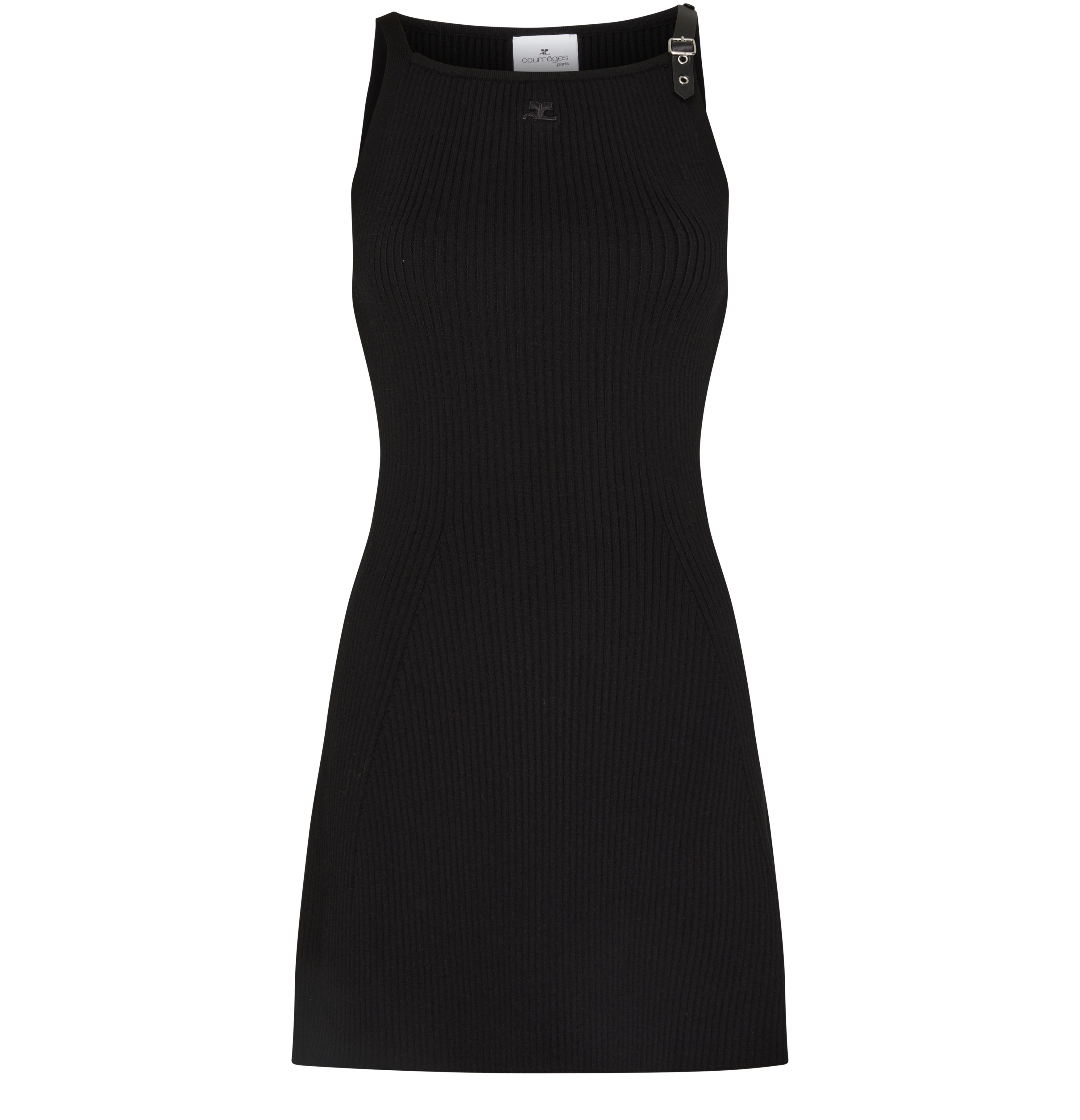 Courrèges Neckline rib knit dress