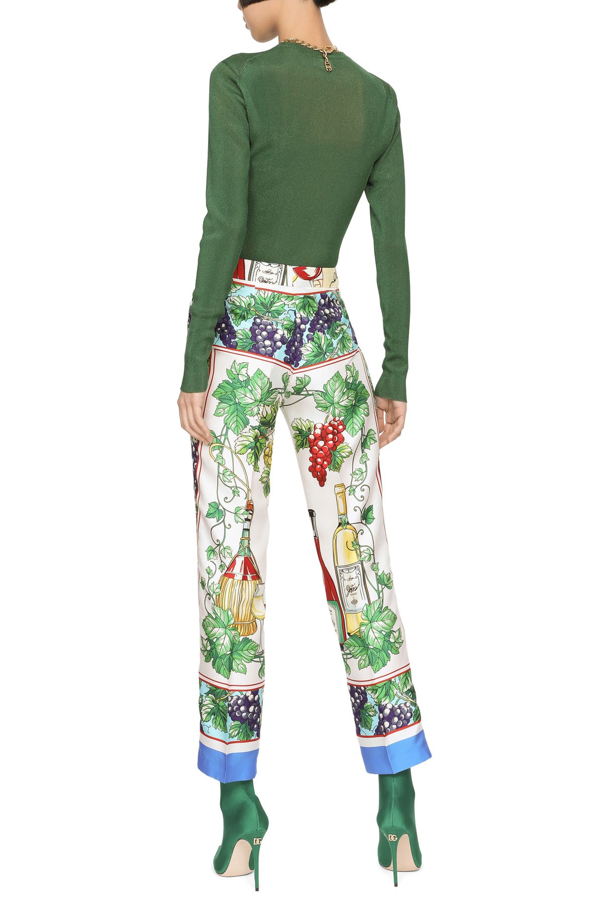 Dolce & Gabbana Wine-print twill pants