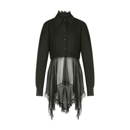 Alberta Ferretti Poplin and chiffon shirt