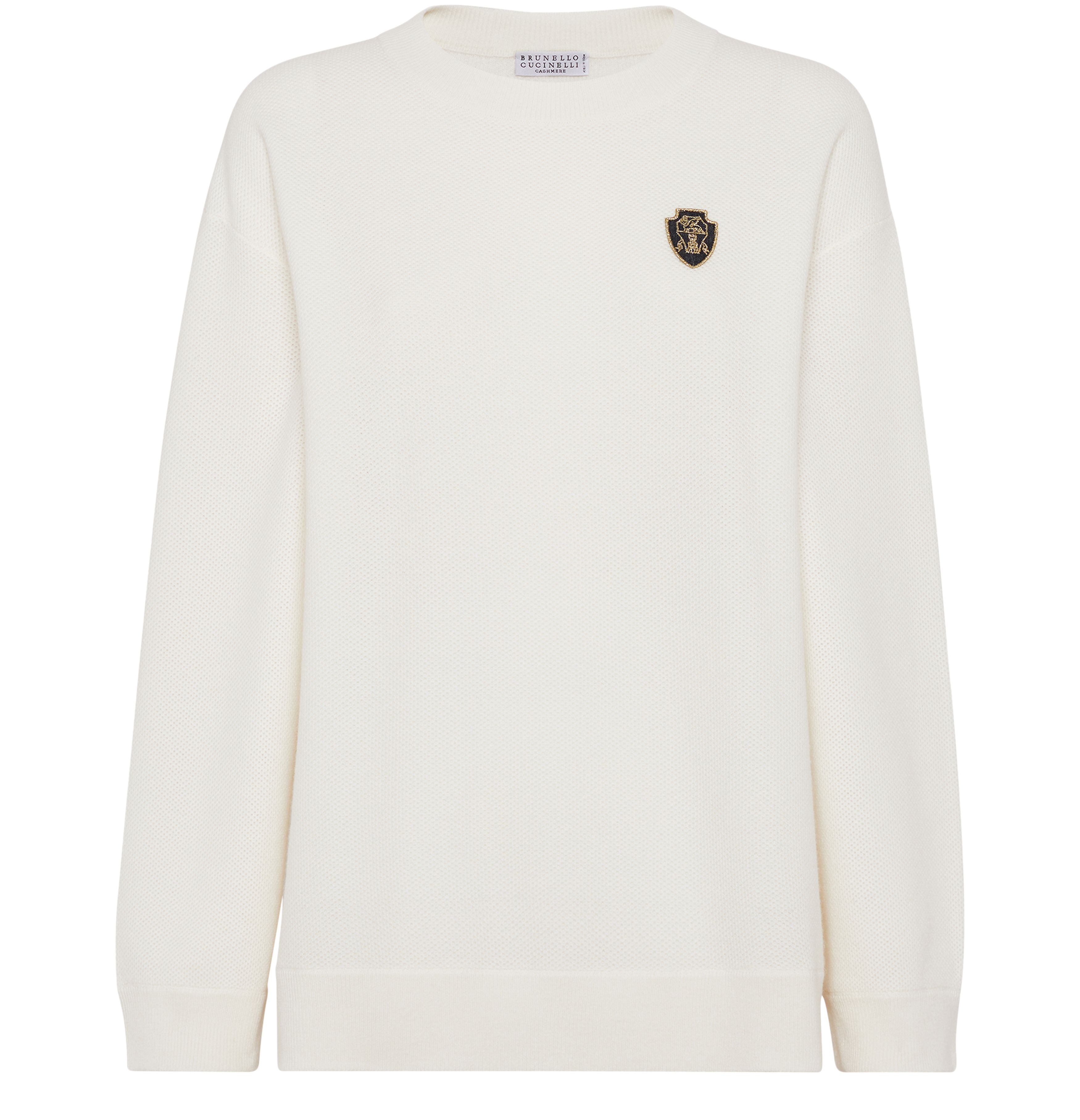 Brunello Cucinelli Honeycomb knit sweater with logo