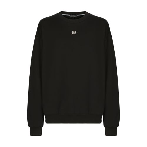 Dolce & Gabbana Cotton jersey sweatshirt with DG patch