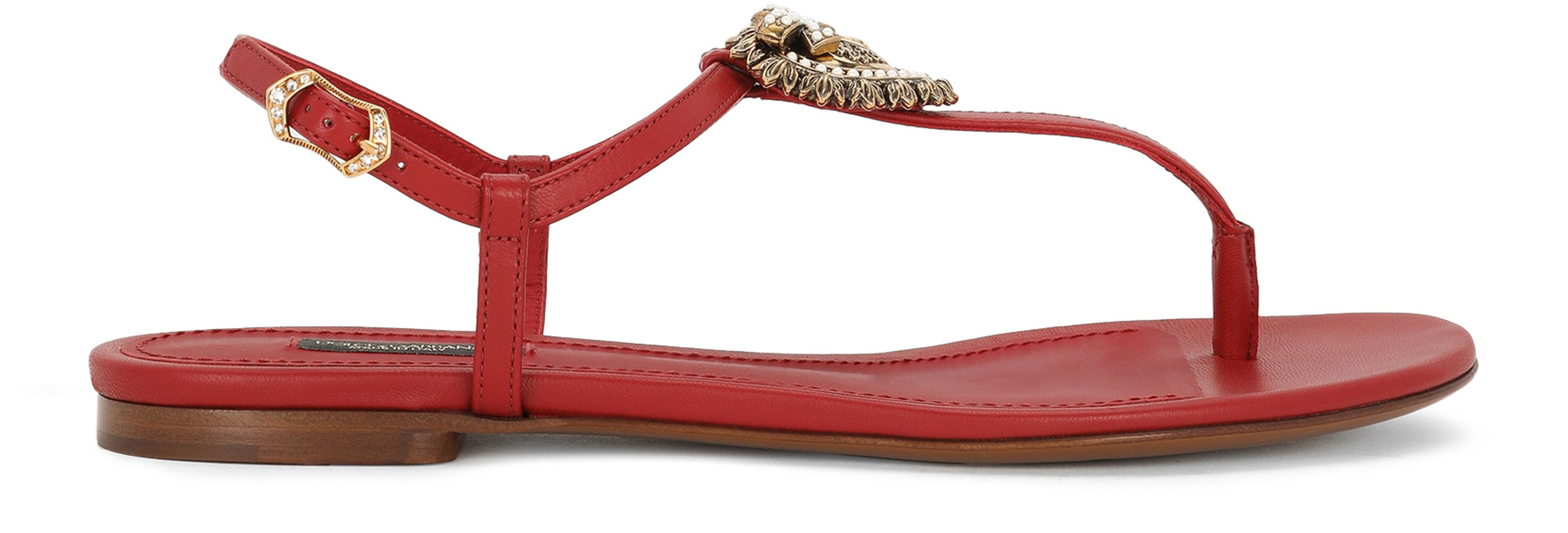 Dolce & Gabbana Nappa leather Devotion flip flops