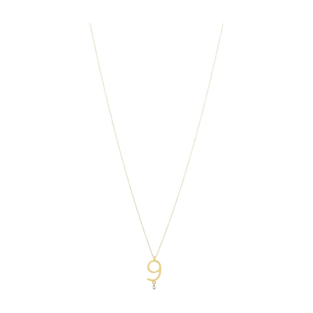 Persée Number 9 gold diamond necklace