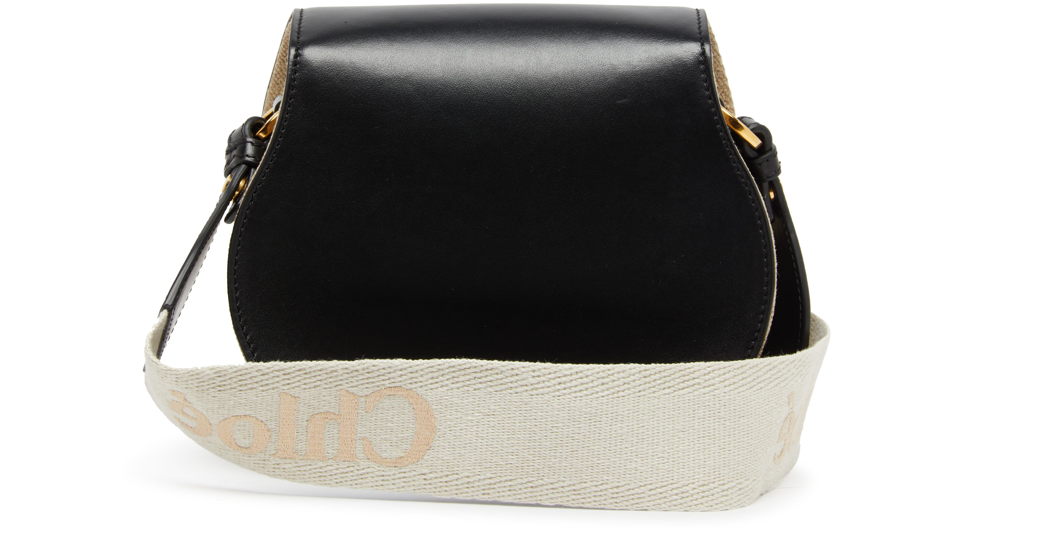 Chloé Marcie small linen and smooth leather shoulder bag