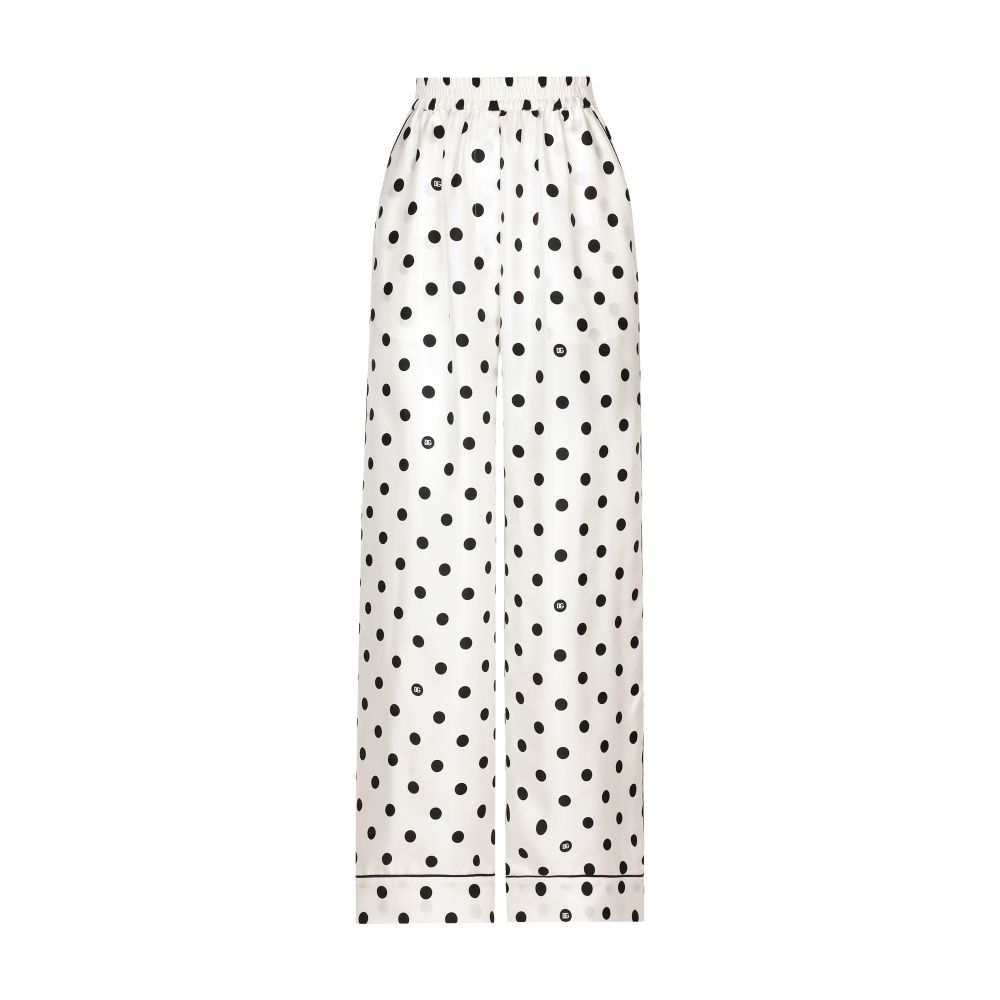 Dolce & Gabbana Polka-dot print silk pajama pants