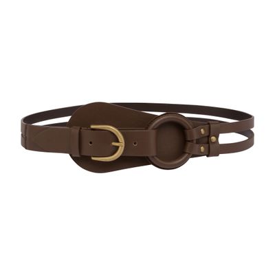 Alberta Ferretti Belt in calfskin with gold buckle