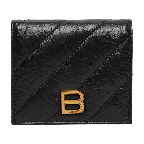 Balenciaga Crush quilted flap coin and card holder