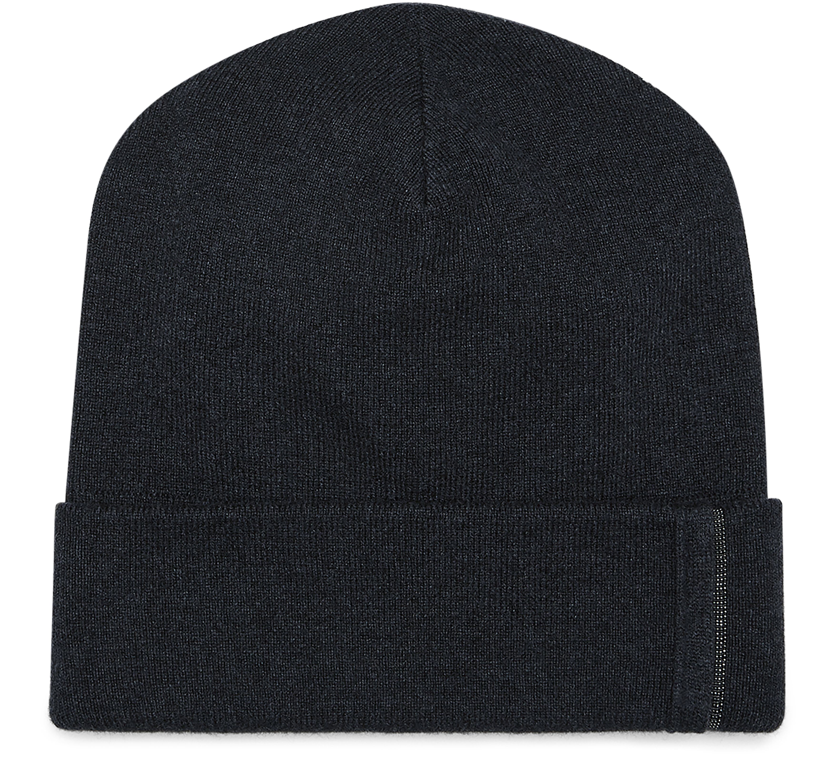 Brunello Cucinelli Cashmere knit beanie with Monile