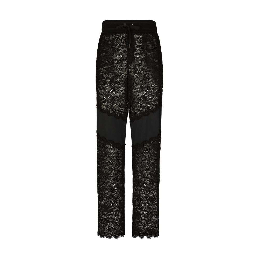 Dolce & Gabbana Cordonetto lace and jersey jogging pants