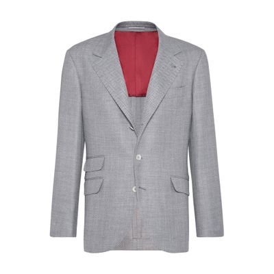 Brunello Cucinelli Chevron unconstructed Cavallo blazer