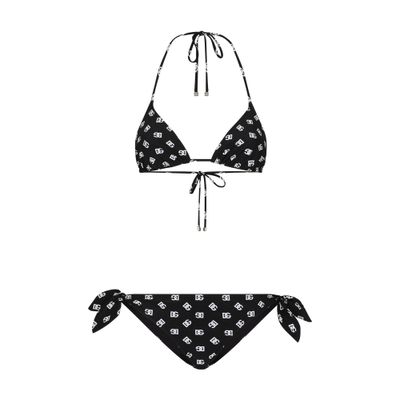 Dolce & Gabbana Padded triangle bikini logo print