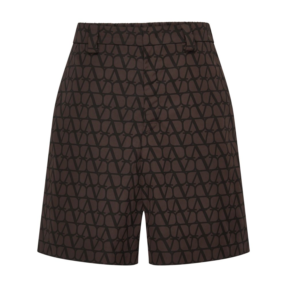 VALENTINO GARAVANI Iconic Canvas Print Bermuda Shorts