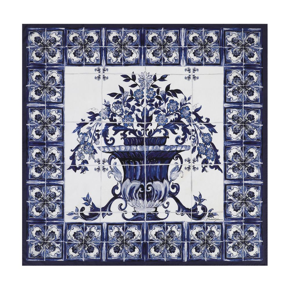 Dolce & Gabbana Majolica-print silk foulard (90x90)