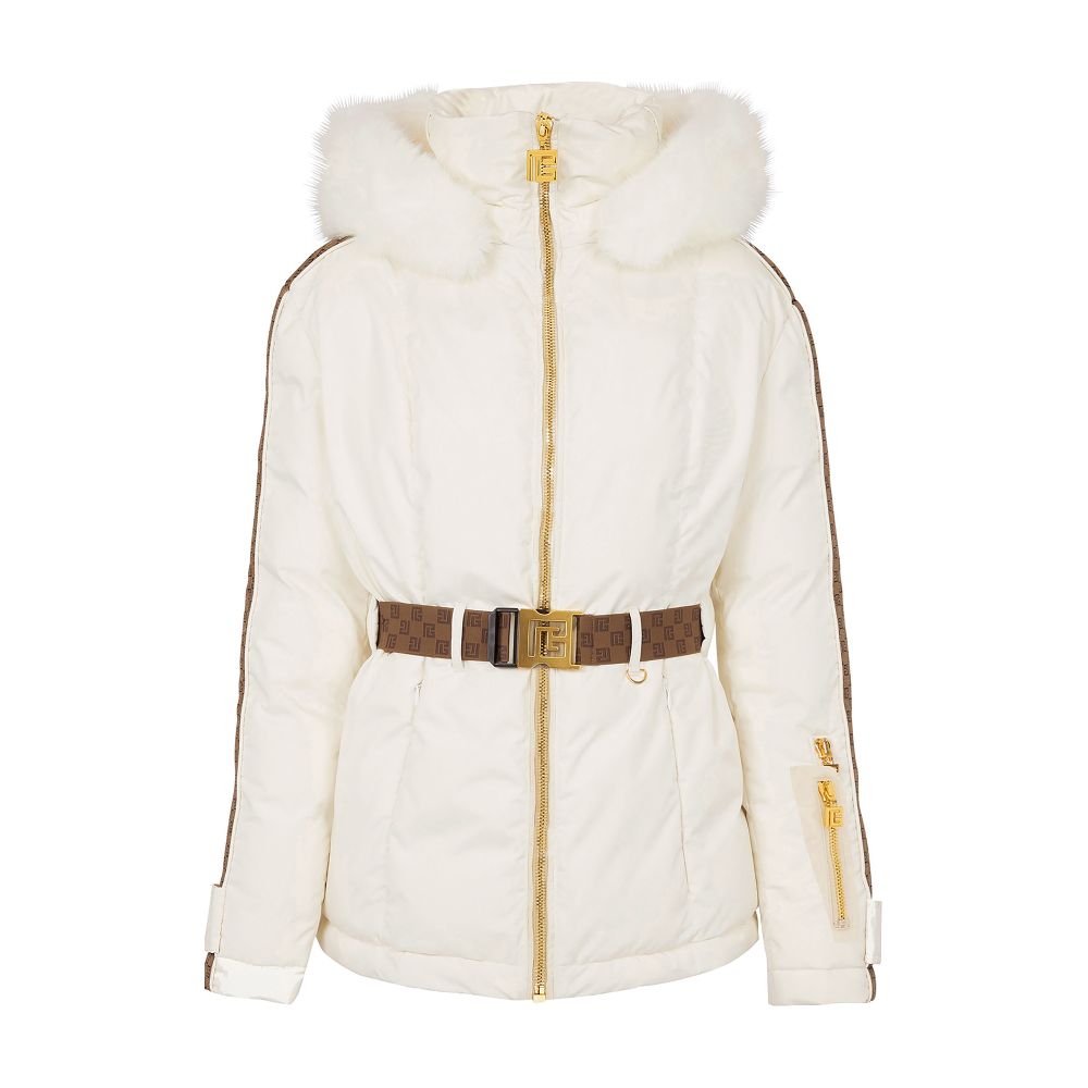 Balmain Pb Down Jacket With Belt