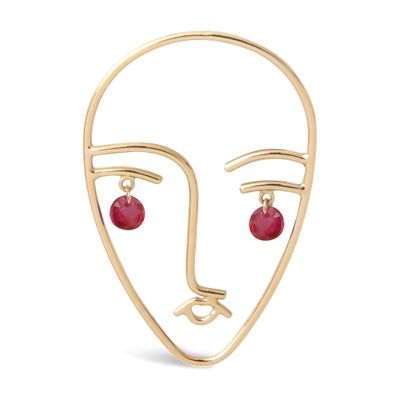 Persée Face ruby mono earring