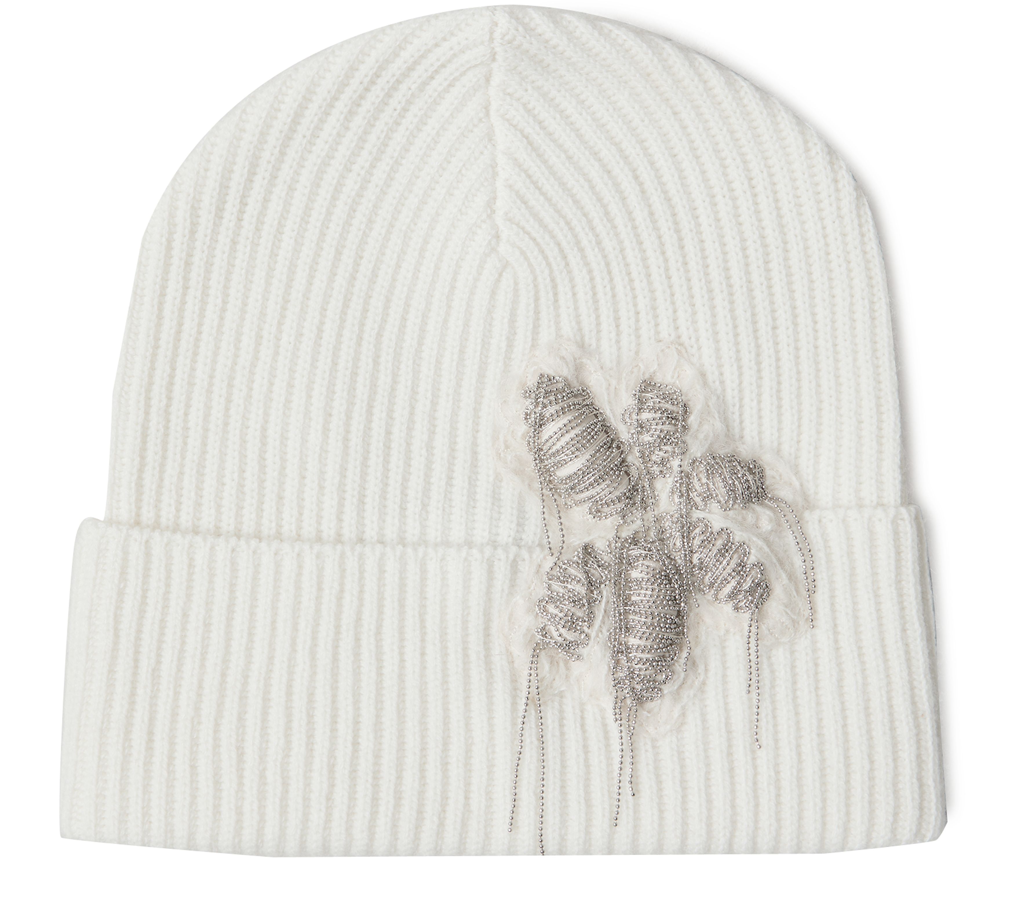 Brunello Cucinelli Beanie with Precious Flower Crest