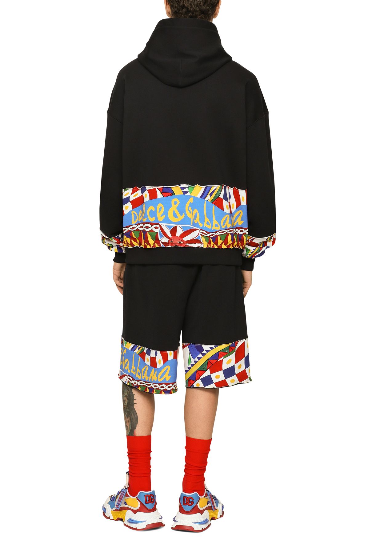 Dolce & Gabbana Jersey Hoodie with Printed Details