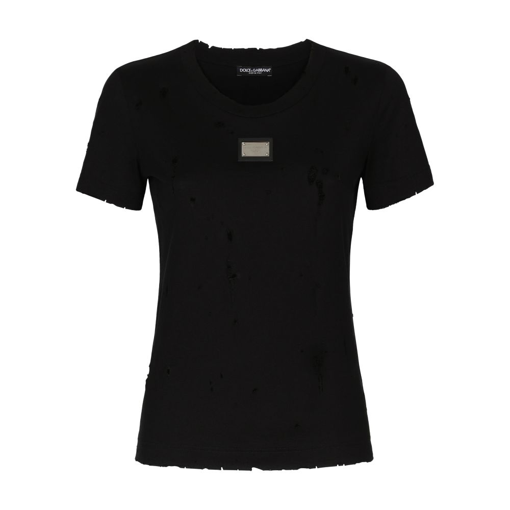 Dolce & Gabbana Jersey T-shirt with rips