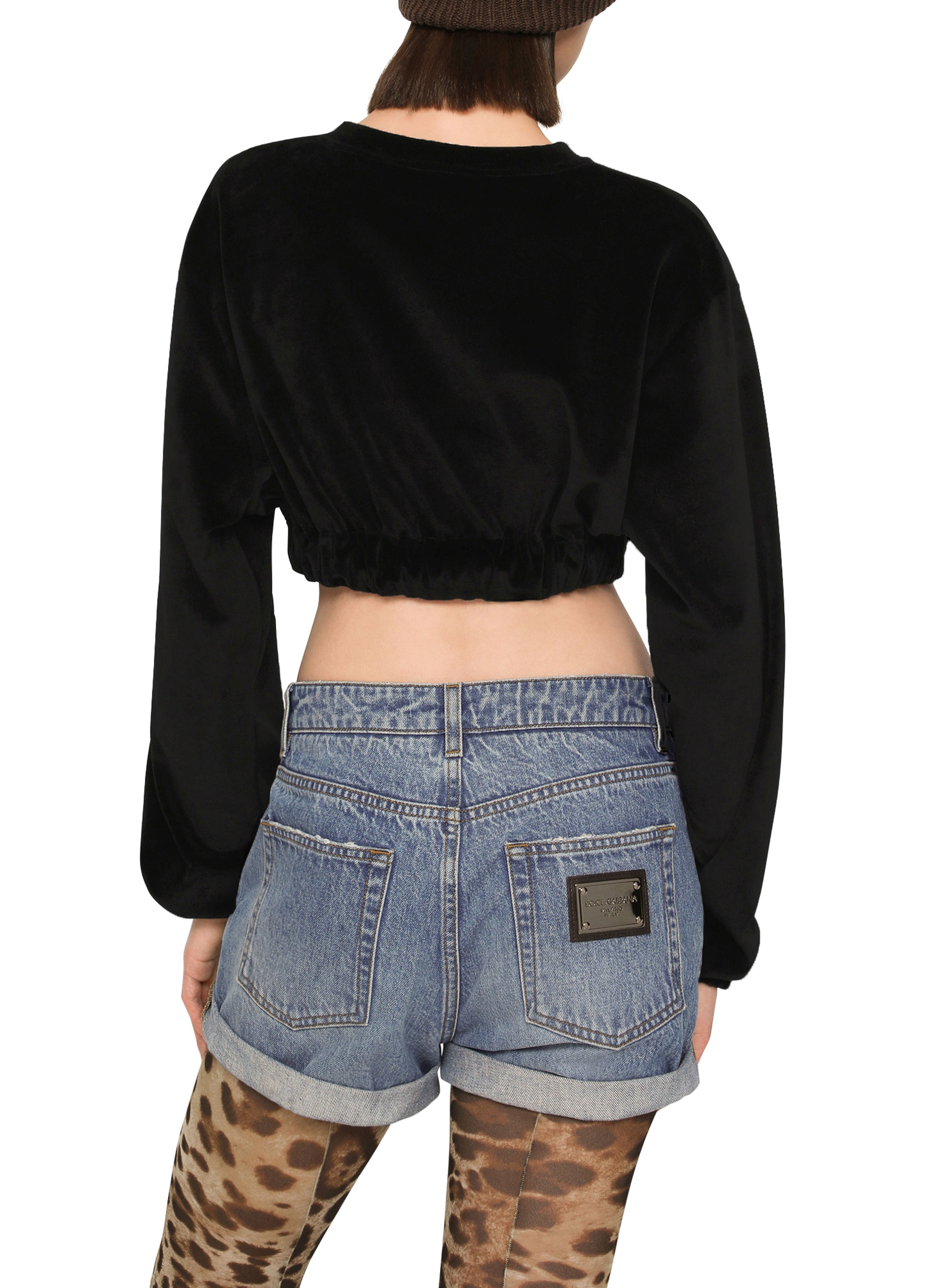 Dolce & Gabbana Cropped sweatshirt with embroidery