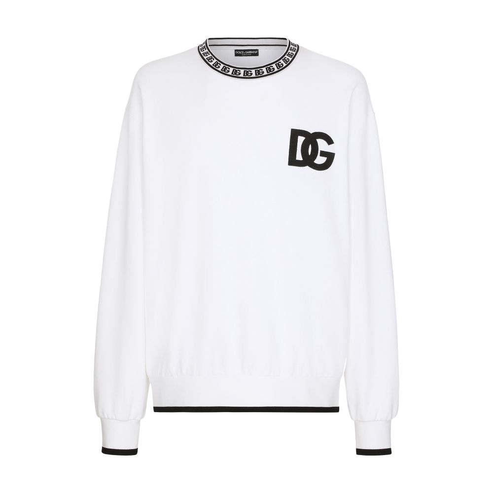 Dolce & Gabbana Jersey round-neck sweatshirt with DG embroidery