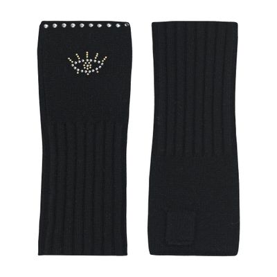  Rose stud-embellished wool and cashmere mittens