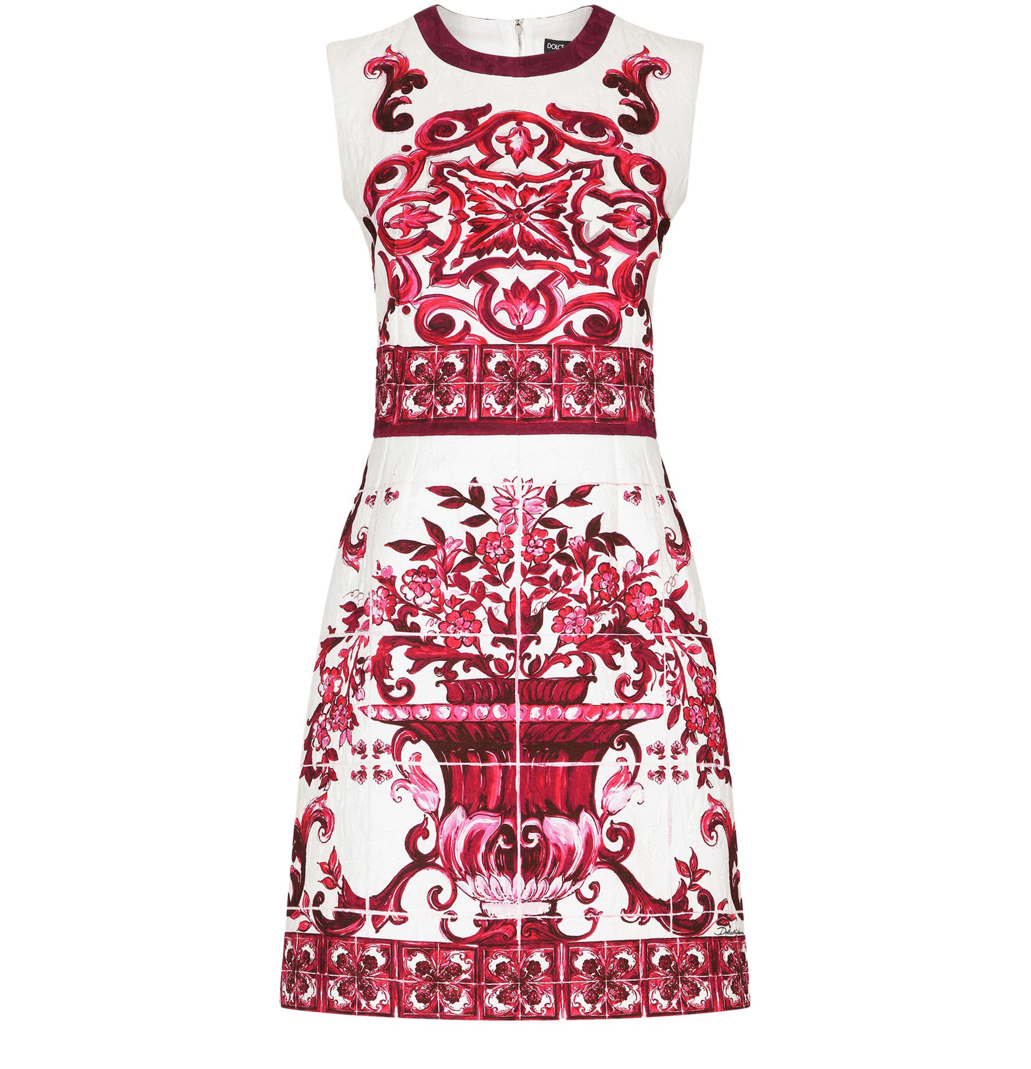 Dolce & Gabbana Short majolica-print brocade dress