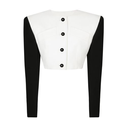 Dolce & Gabbana Cropped two-tone double crepe jacket