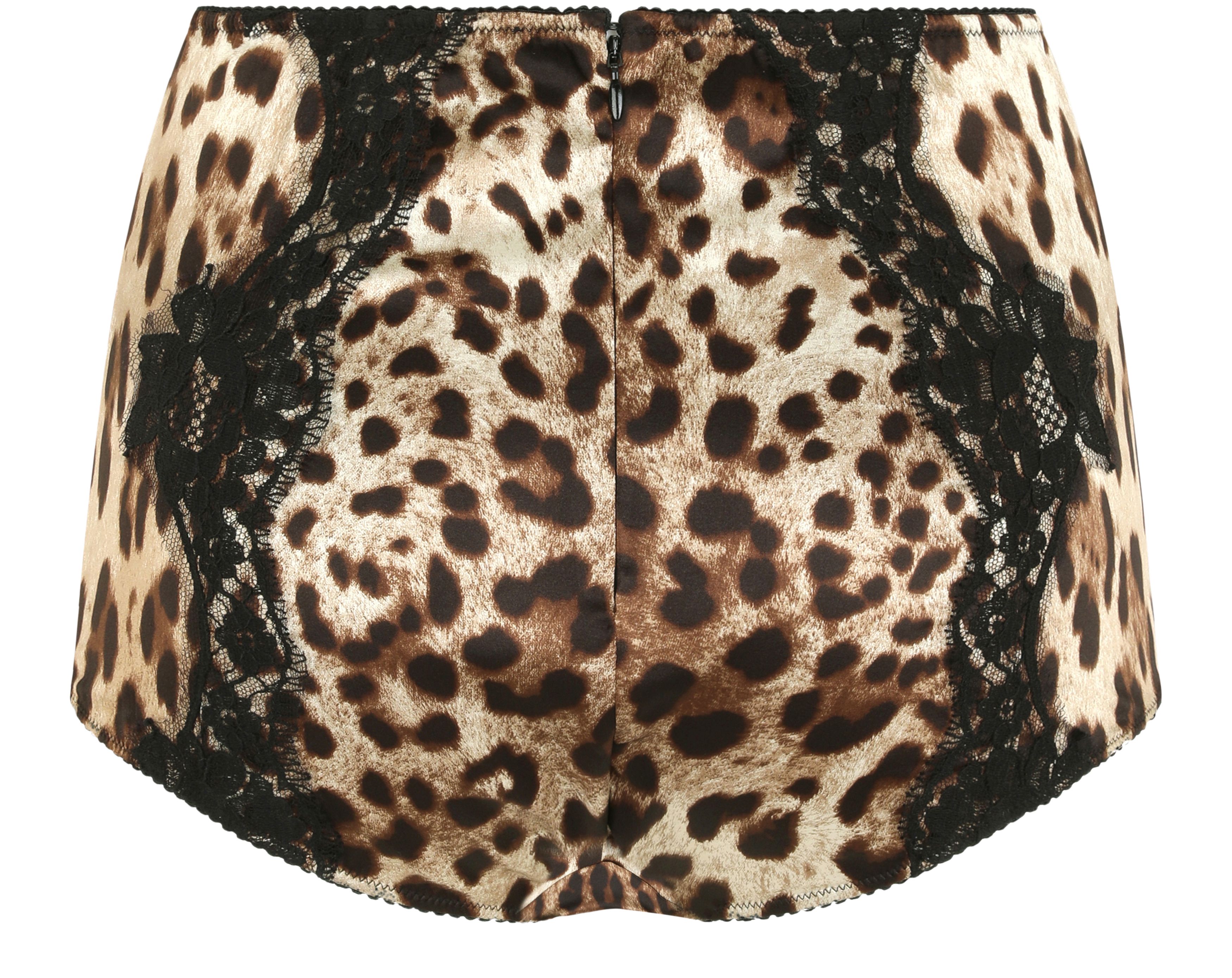 Dolce & Gabbana Leopard printed satin high-waisted panties