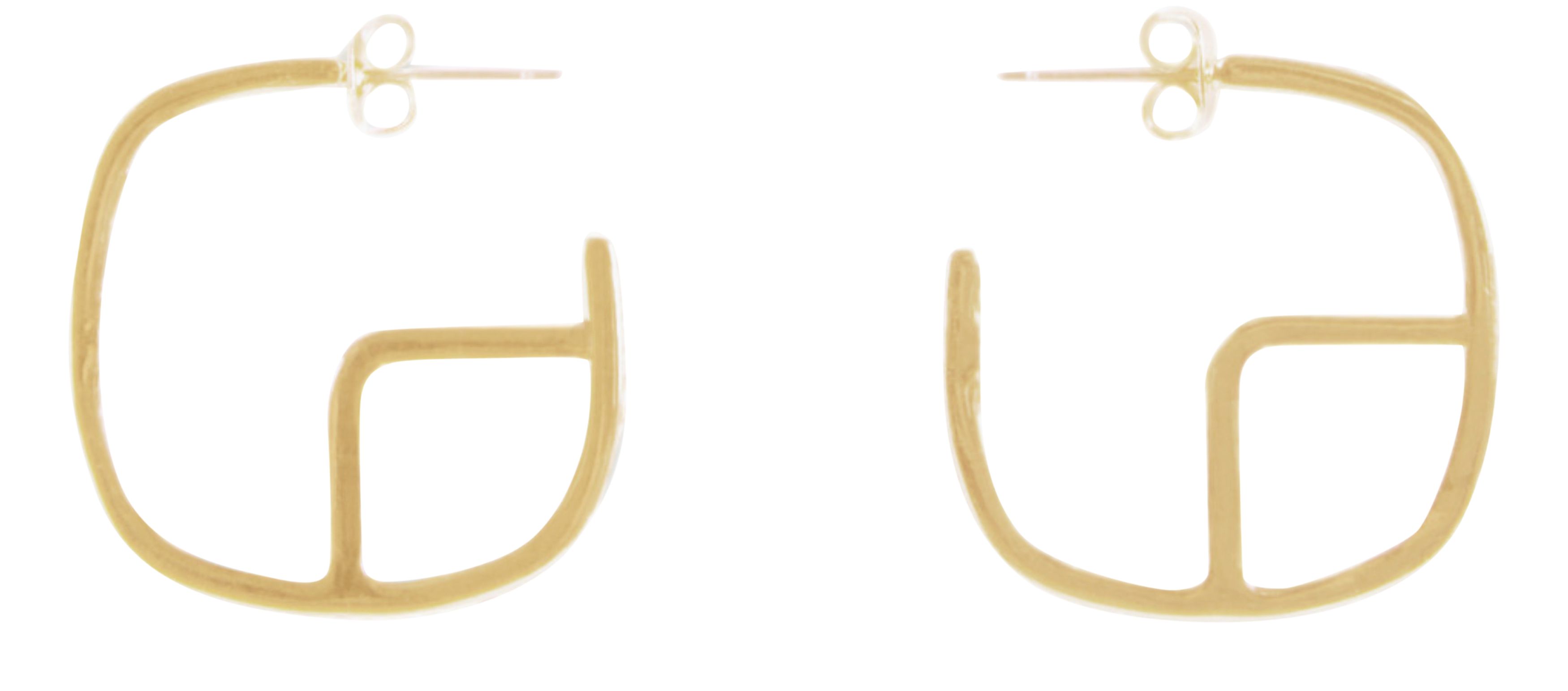  Golden brass CP hoop earrings