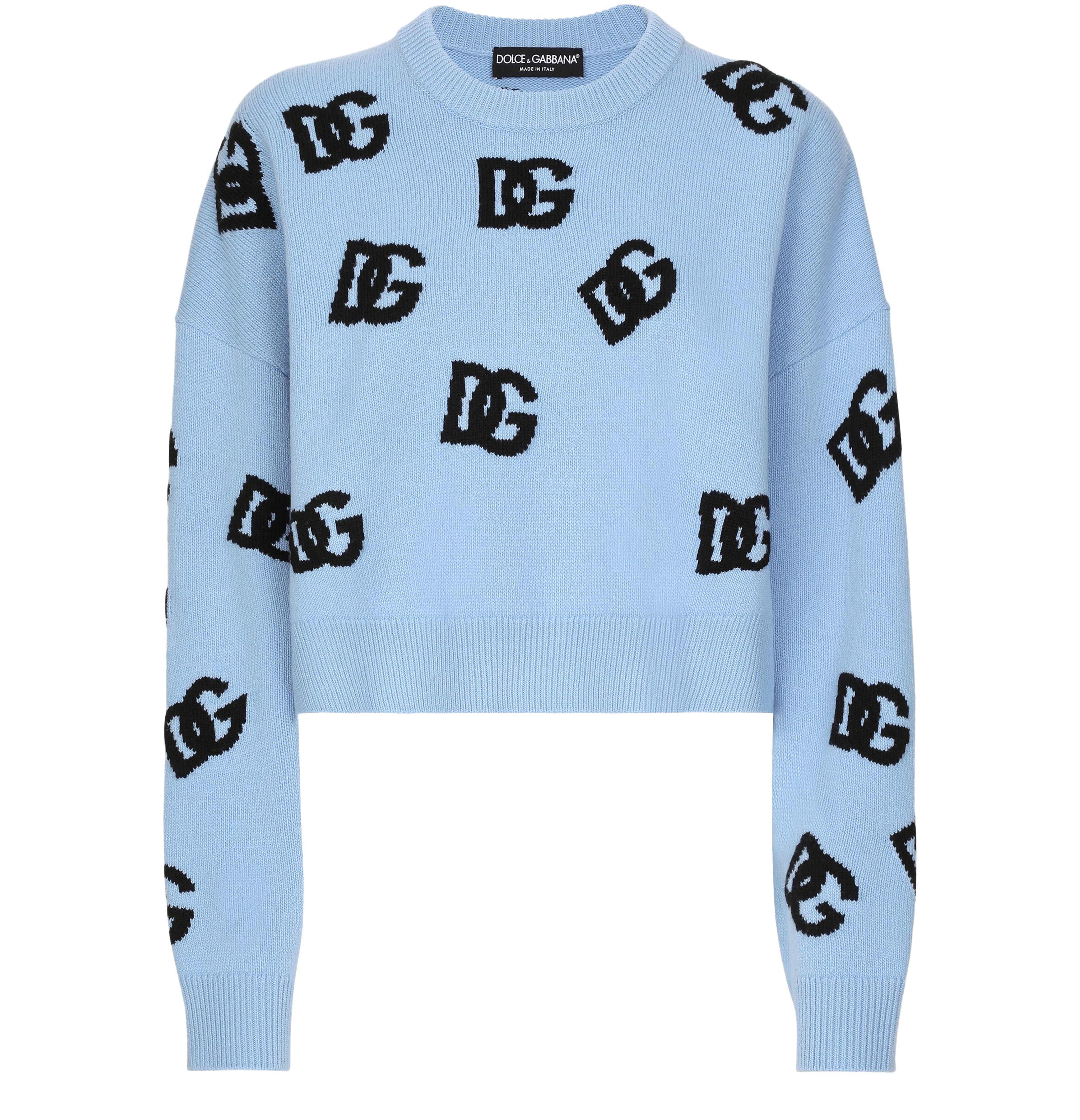 Dolce & Gabbana Wool round-neck sweater with logo