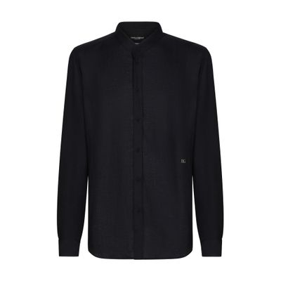 Dolce & Gabbana Linen Martini-fit shirt with DG hardware