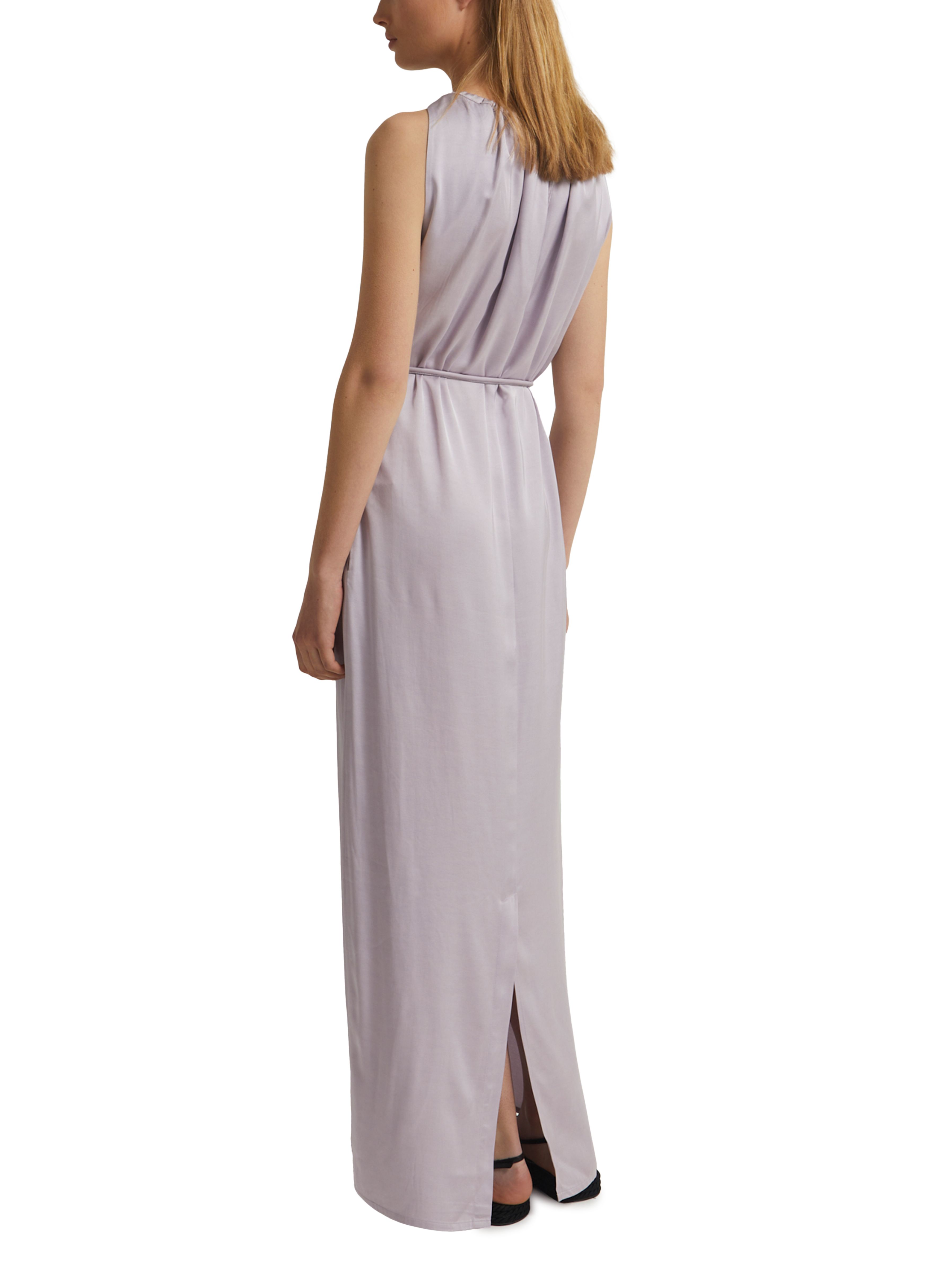 Yves Salomon Long Dress With Drawstring Satin Neckline