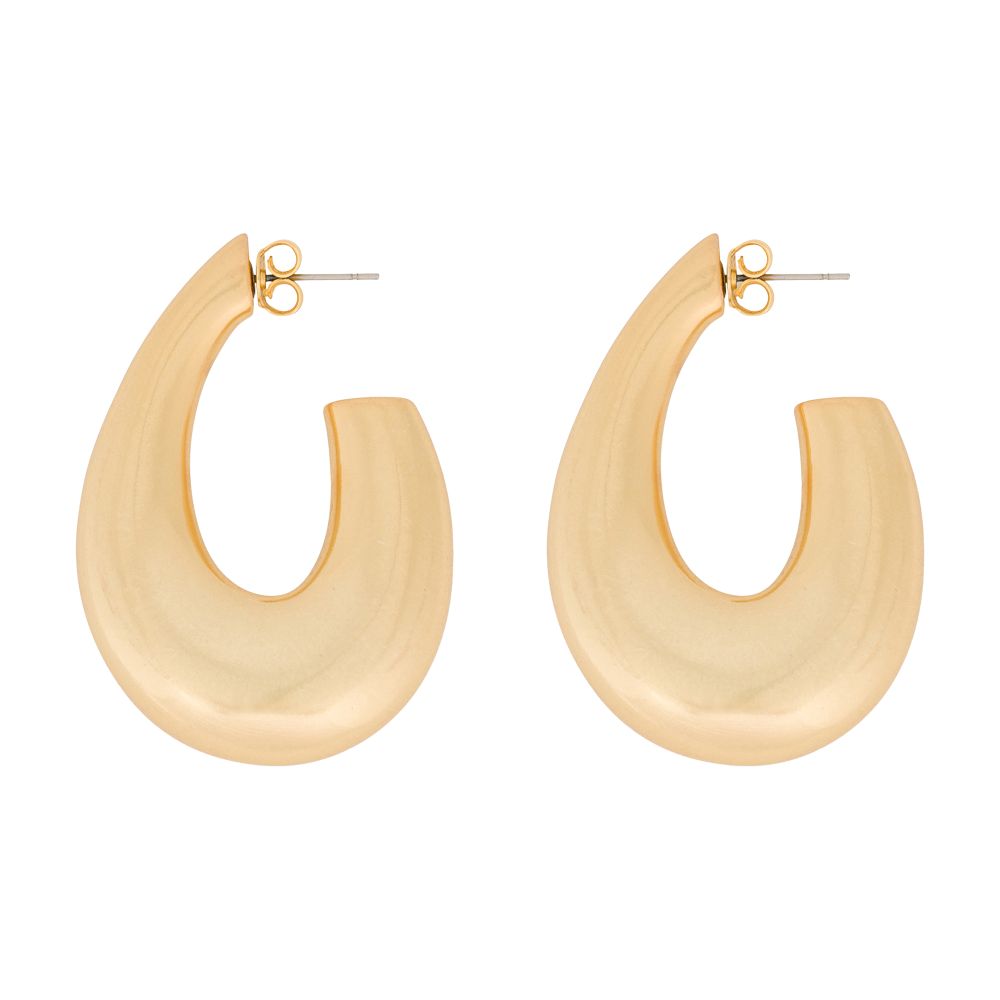 Alberta Ferretti Metal-effect ABS semi-oval earrings