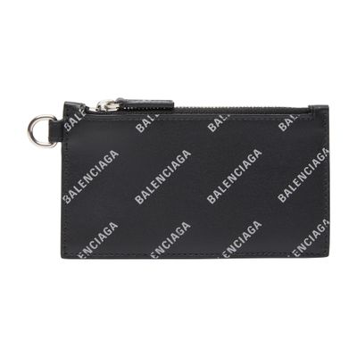 Balenciaga Cash Card Case On Keychain With Reflective Allover Logo