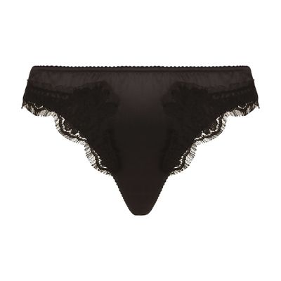 Dolce & Gabbana Satin thong with lace detailing