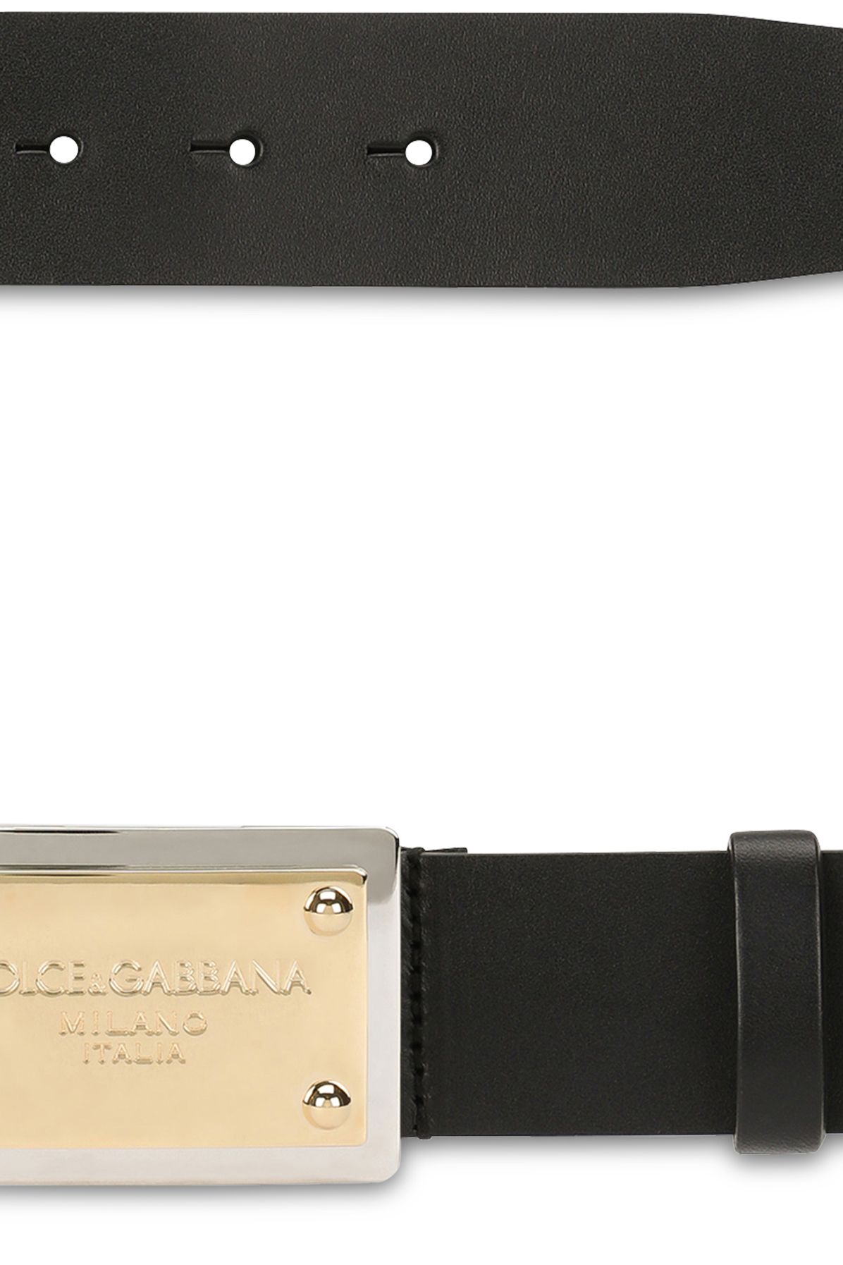 Dolce & Gabbana Lux leather belt with branded buckle