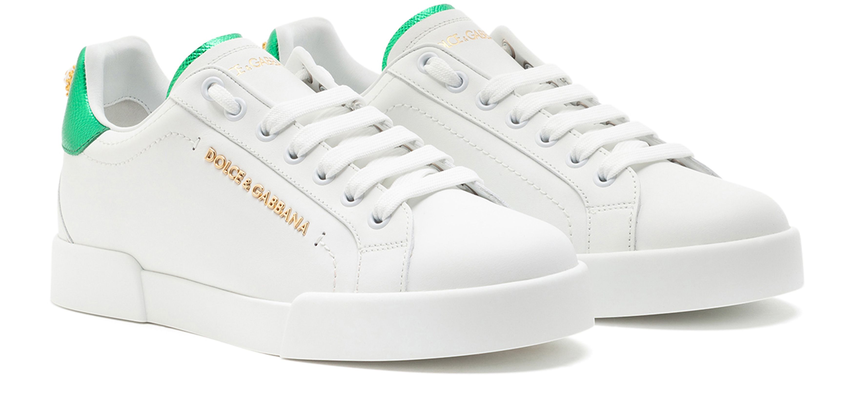 Dolce & Gabbana Portofino calfskin nappa sneakers with lettering