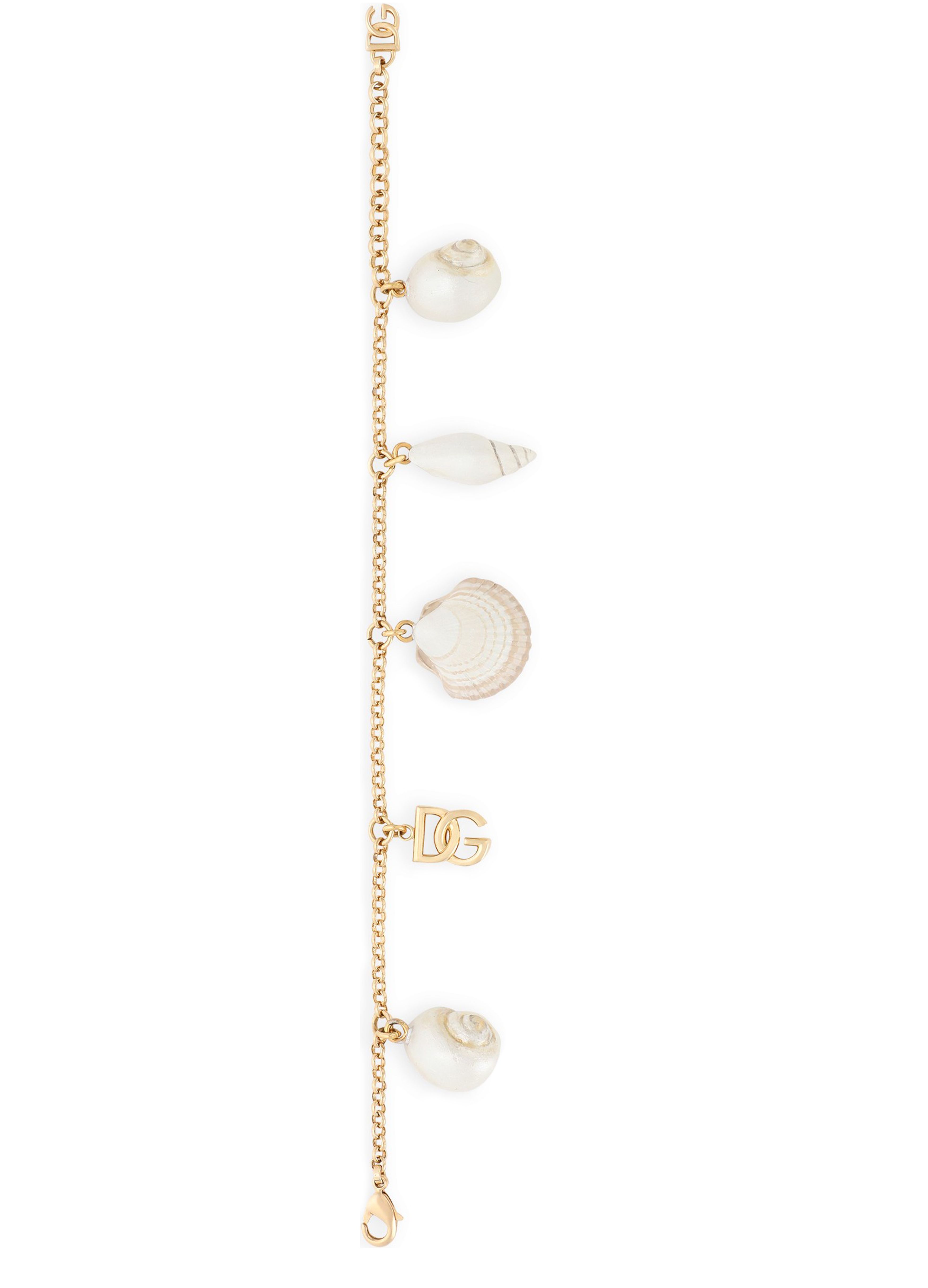 Dolce & Gabbana DG logo and shell charms bracelet