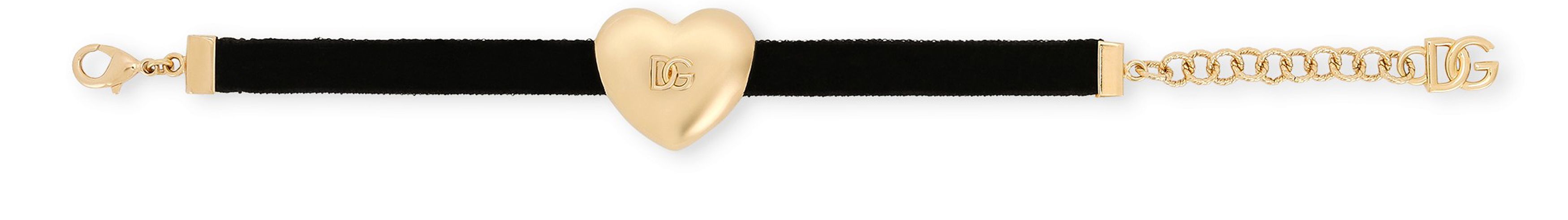 Dolce & Gabbana Velvet bracelet with DG logo heart