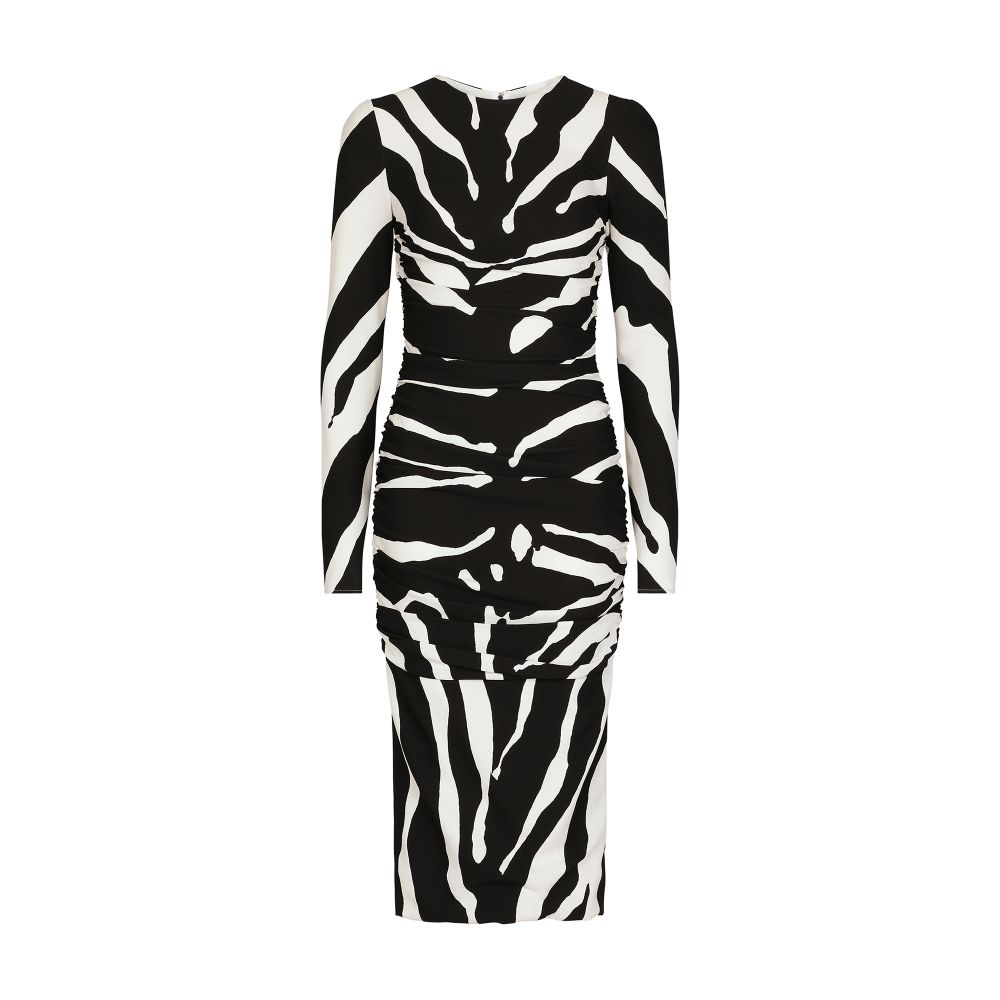 Dolce & Gabbana Zebra-print cady midi dress