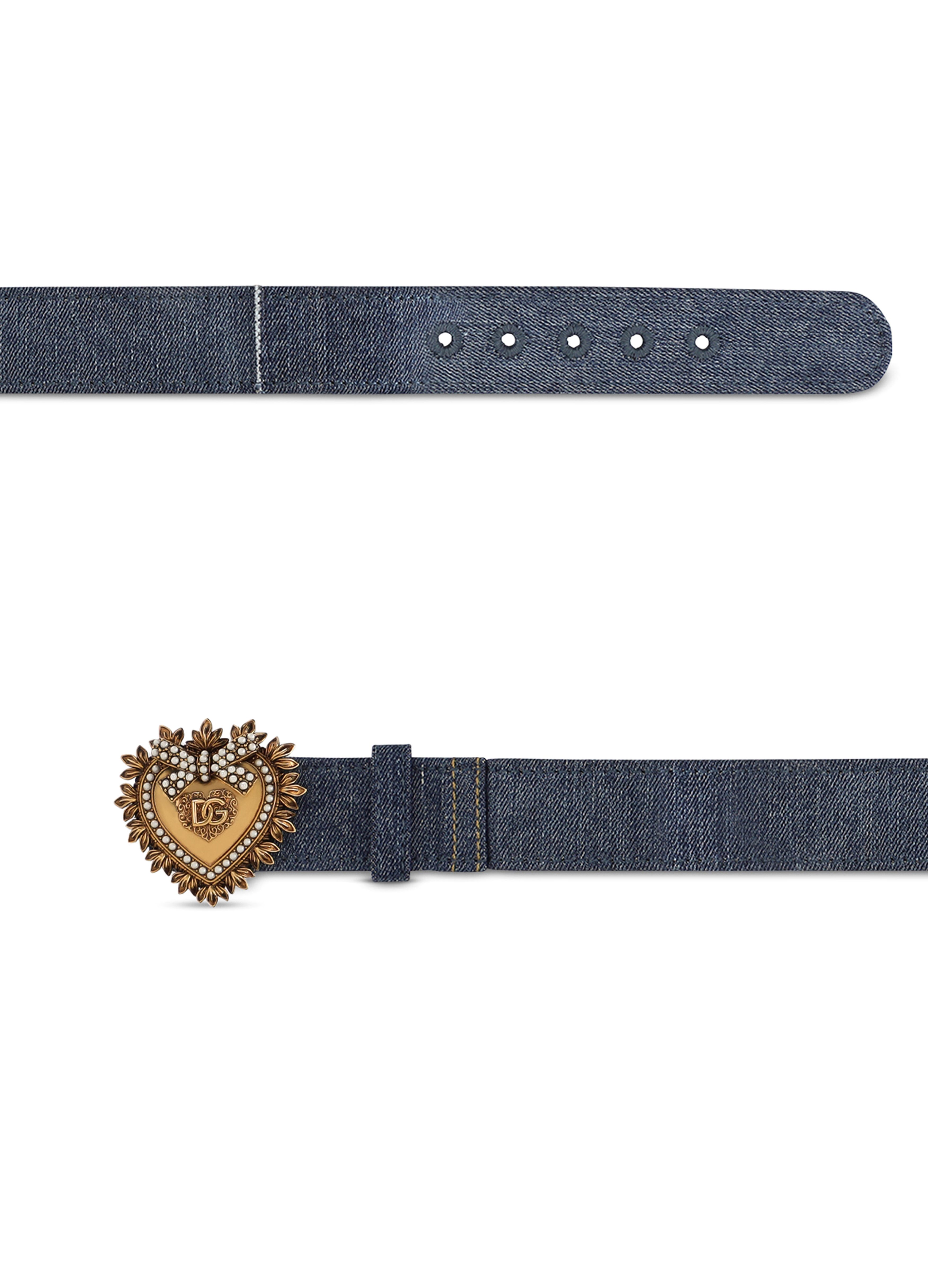 Dolce & Gabbana Devotion belt in patchwork denim