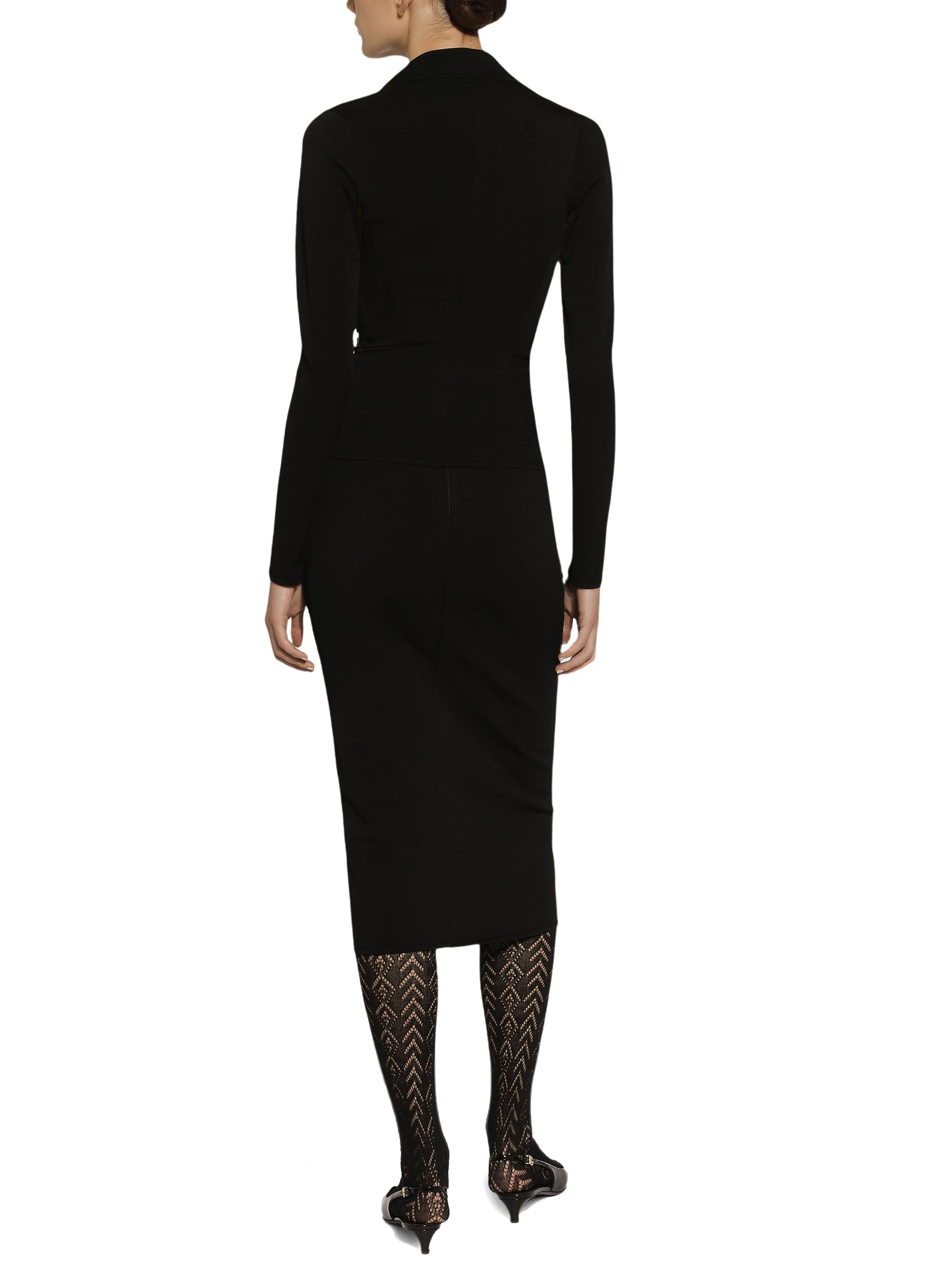 Dolce & Gabbana Viscose knit pencil skirt with logo