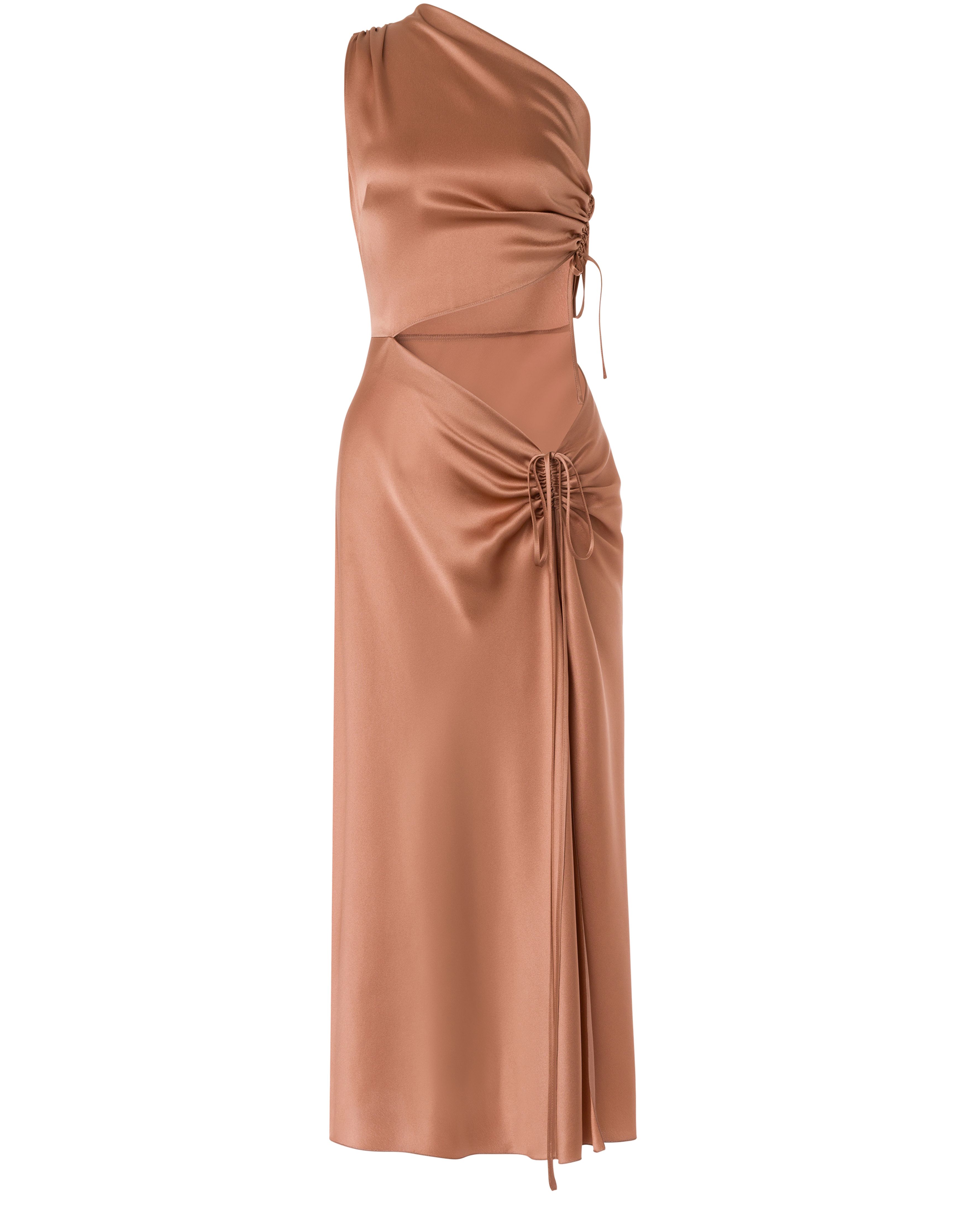 Alberta Ferretti Single-shoulder dress in satin