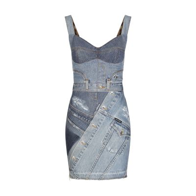 Dolce & Gabbana Short patchwork denim dress