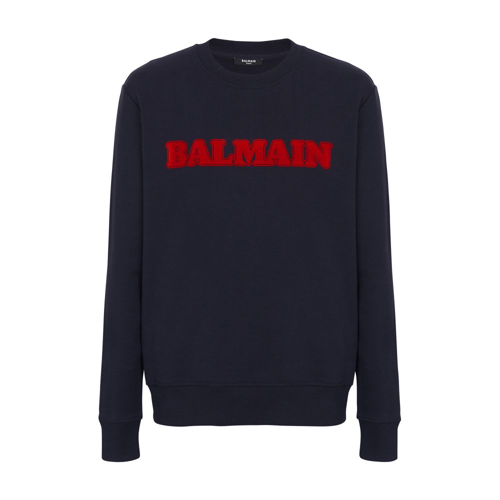 Balmain Flocked Retro Balmain Sweatshirt